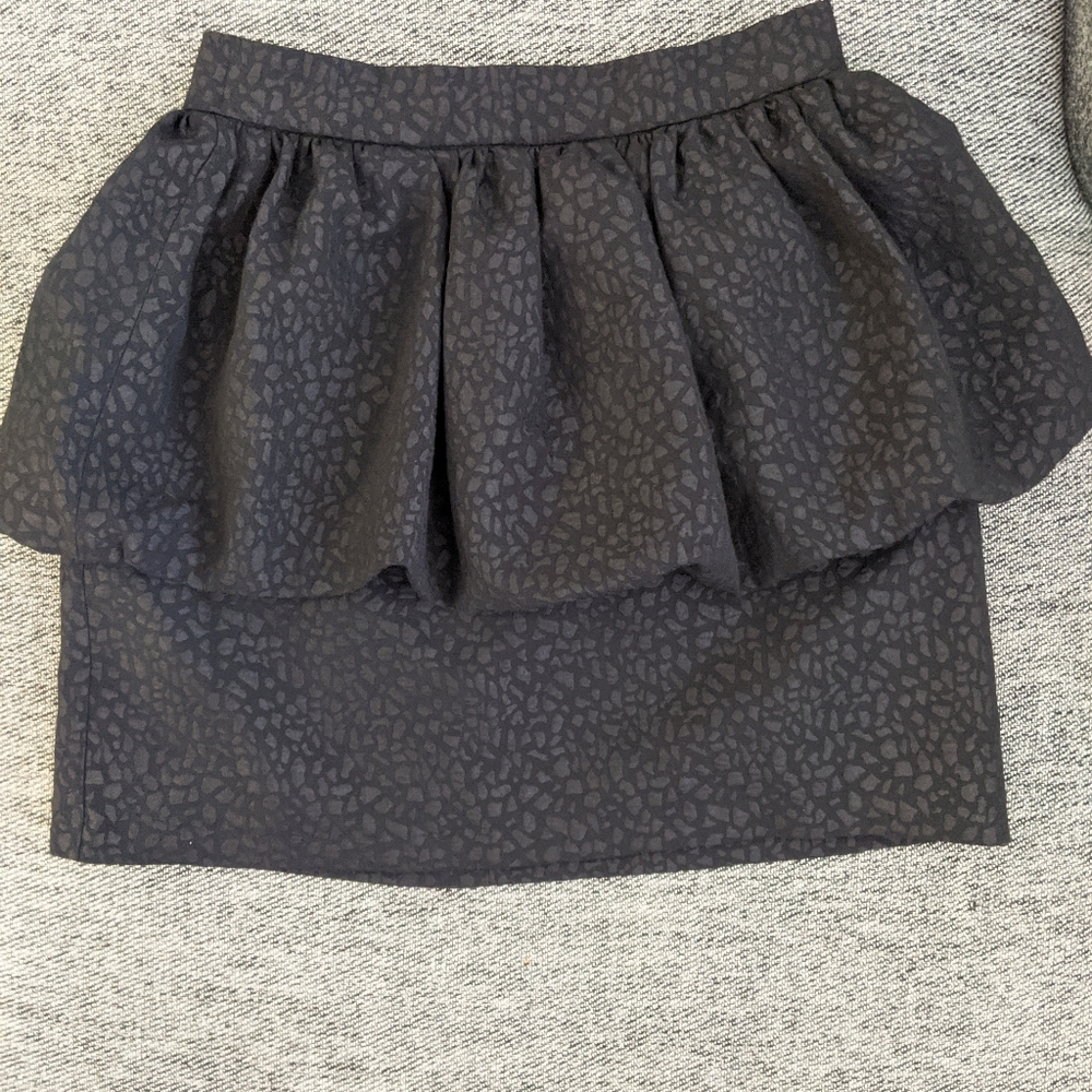 NEW ZARA BLACK JACQUARD MINI SKIRT High waist Size XS
